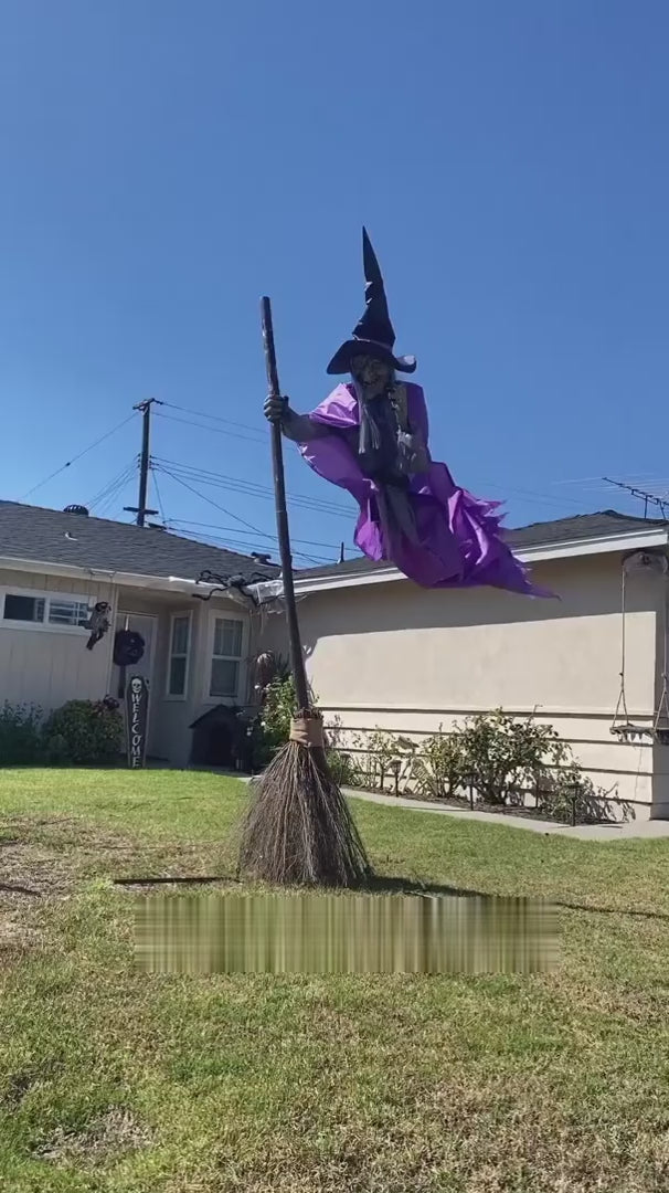 Halloween Flying Witch Decoration Halloween Ghost Outdoor Scary Animatronics Halloween Props With Scary Sound